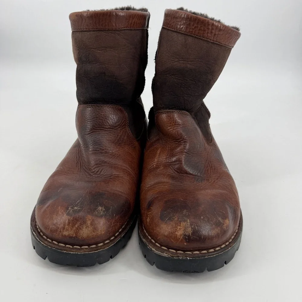 UGG Australia 5143 Mens Brown Leather Shearling Lined Winter Boots Size 11